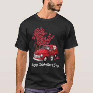 Camiseta Red Truck Happy Valentines Day Chihuahua Dog Heart
