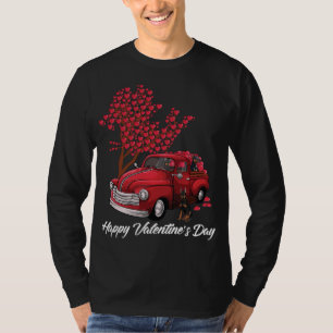 Camiseta Red Truck Happy Valentines Day Dobermann Coração