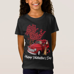Camiseta Red Truck Happy Valentines Day German shepherd cão