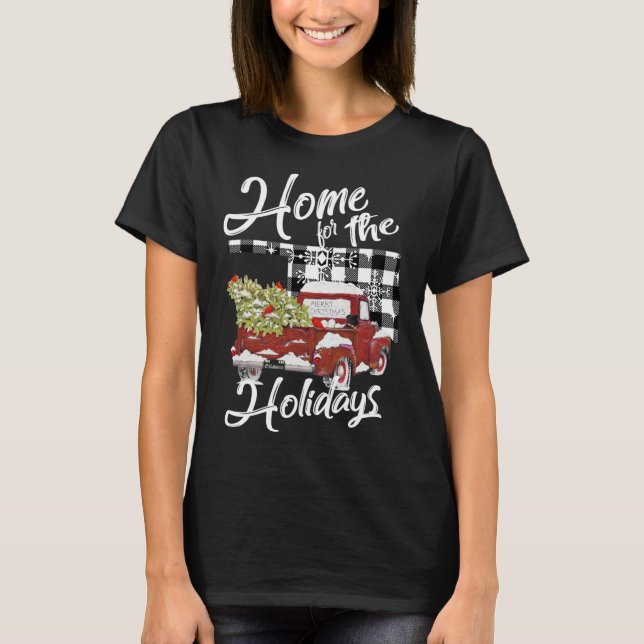 Camiseta Red Truck Holidays Oklahoma Country Farmhouse Chri (Frente)