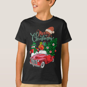 Camiseta Red Truck Pickup Árvore de Natal Feliz Natal Sn