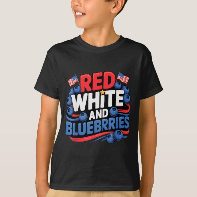 Camiseta Red, White And Blueberries Patriot  (Frente)