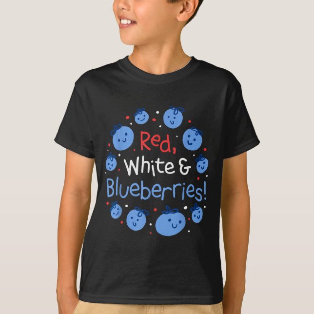 Camiseta Red, White And Blueberries Patriot Dom For Men Wom (Frente)