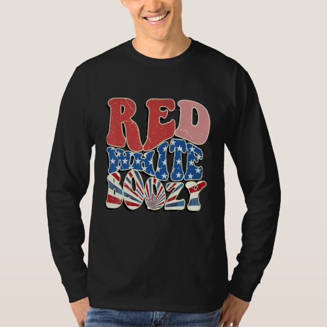 Camiseta Red White And Boozy 4th Of July Drinking Crew Part (Frente)