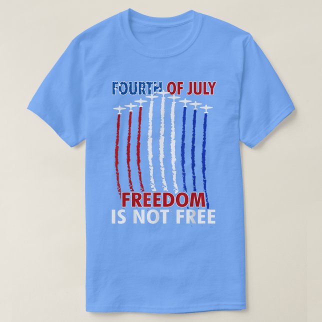 Camiseta Red White Blue Air Force 4 de julho Orud EUA Indep (Frente do Design)