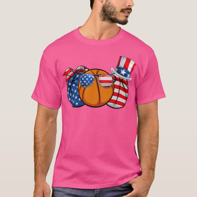 Camiseta Red White Blue Basball Lover Patriótico 4º De J (Frente)