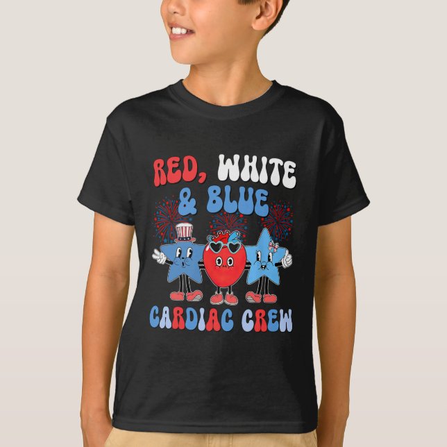 Camiseta Red White Blue Cardiology Cath Lab 4t (Frente)
