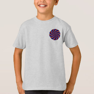 Camiseta Red White Blue Checker Spiral por Kenneth Yoncich