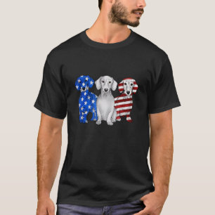 Camiseta Red White Blue Dachshund American Flag 4 De Julho