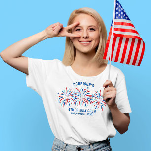 Camiseta Red White Blue Fireworks Personalizado 4º dia da f