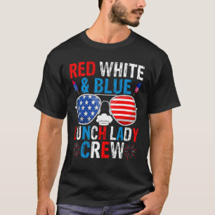 Camiseta Red White Blue Lunch Lady Crew Óculos De Sol 4º De