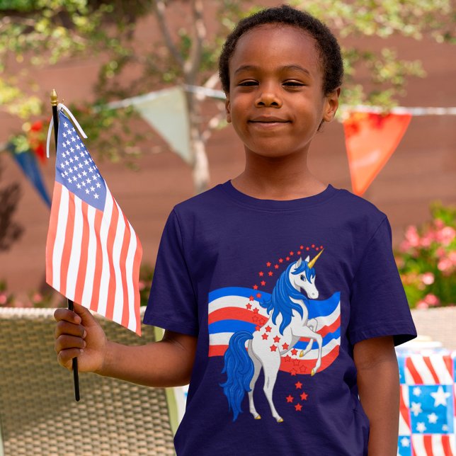 Camiseta Red White Blue Mane American Unicorn (Criador carregado)