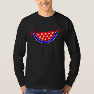 Camiseta Red White Blue Melancia Patriótica Melancia Slice
