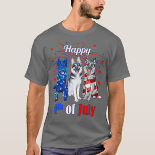 Camiseta Red White Blue USA American Flag German shepherd 4