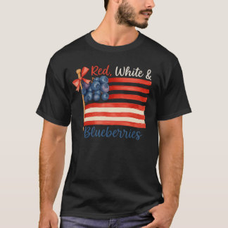 Camiseta Red White Blueberries American Flag PNG Blueberry