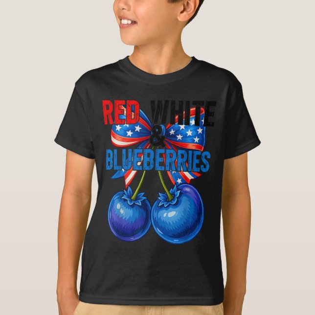 Camiseta Red White Blueberries Funny Patriotic Retro Usa Hu (Frente)