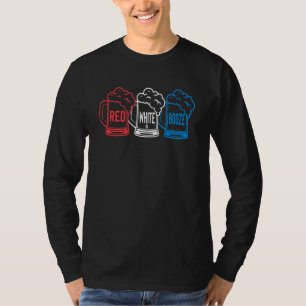 Camiseta Red White Booze Beer Pai Americana