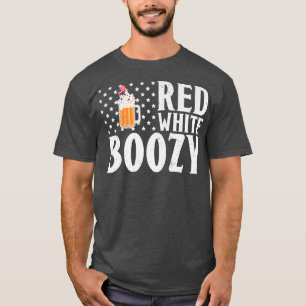 Camiseta Red White Boozy Beer Drinking American Flag