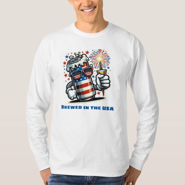 Camiseta Red, White & Brew – Funny 4th of July Beer Lover (Frente)