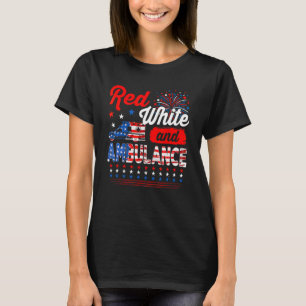 Camiseta Red White E Ambulância 4 De Julho Bandeira America