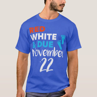 Camiseta Red White e Aviso de Gravidez de novembro de 2022