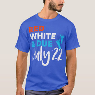 Camiseta Red White e Aviso de Gravidez em julho de 2022
