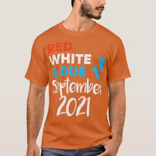 Camiseta Red White e Aviso de Gravidez em setembro de 2021