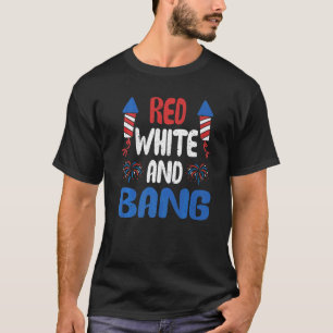 Camiseta Red White E Bang Usa Fogos De Artifício Nos Patrio