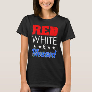 Camiseta Red White E Bendito Feliz Dia da Independência Do