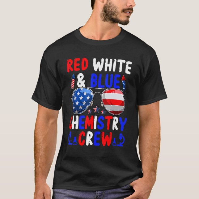 Camiseta Red White E Blue Chemistry Squad American Flag (Frente)