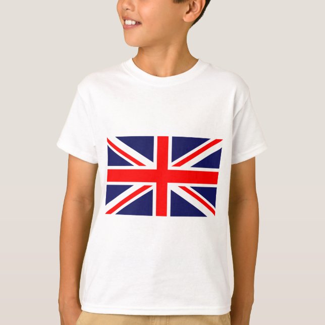 Camiseta Red White e Blue Cross Flag da Grã-Bretanha Excele (Frente)