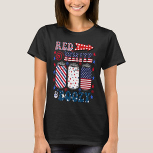 Camiseta Red White e Booze 4 de julho de Bebendo