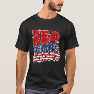 Camiseta Red White e Boozy 4 de julho EUA Booze American