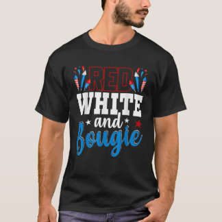 Camiseta Red White E Bougie 4 De Julho Independência Americ