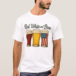 Camiseta Red White e Breer Beer American Flag Gráfico