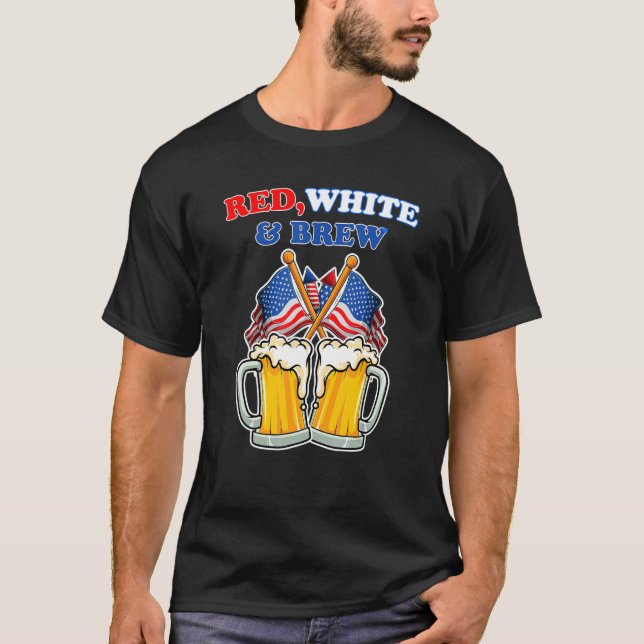 Camiseta Red White E Breve Independência Americana 4º De Ju (Frente)