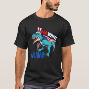Camiseta Red White E Rawr 4 De Julho Rex Tee