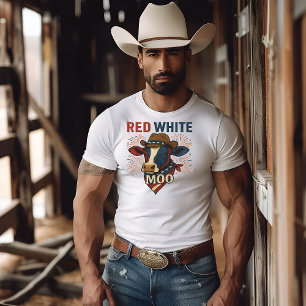 Camiseta Red White Moo 4 de julho