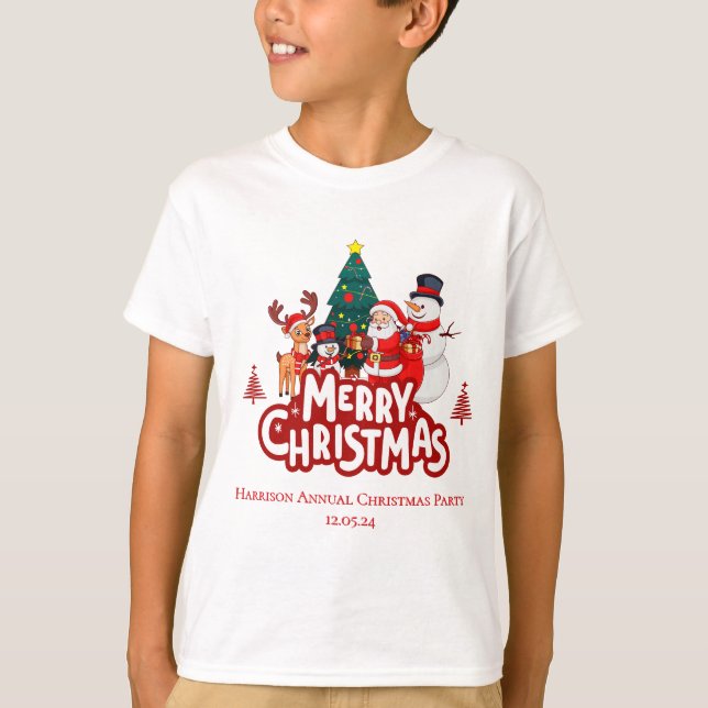Camiseta Red & White Simple Feliz Natal (Frente)