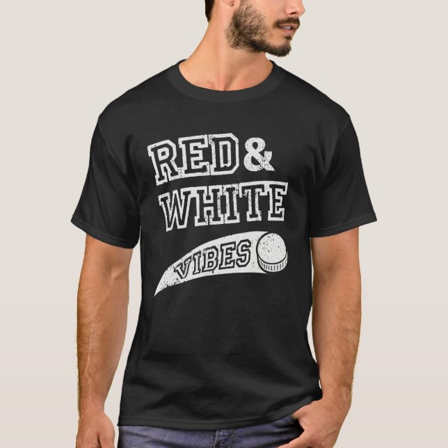 Camiseta Red & White Vibes Hockey Team Fan (Frente)