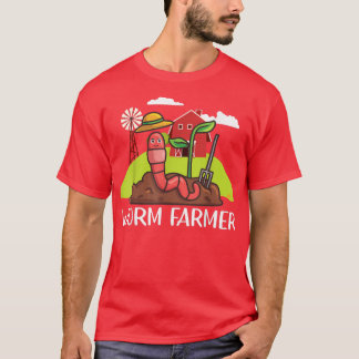 Camiseta Red Wiggler Worm Composting Fun, Farmer