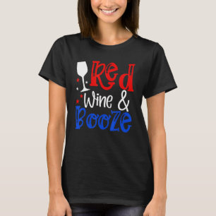 Camiseta Red Wine Booze Party 4th Of Julian Patrioti