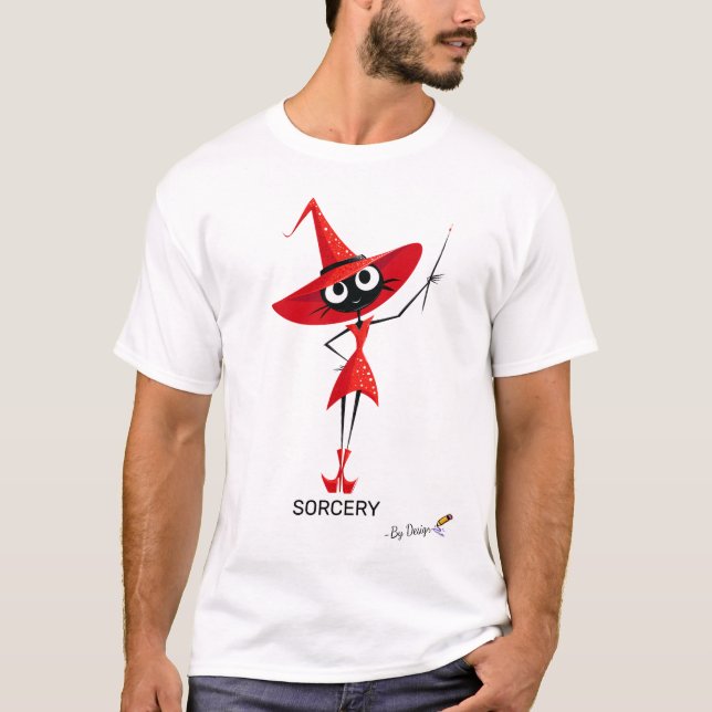 Camiseta Red Witch Cat | SORCERIA - Por Design | Elegante (Frente)