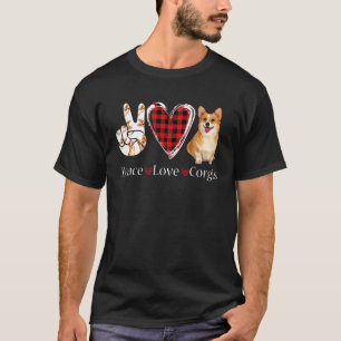 Camiseta Red Xadrez-Peace Love Corgis