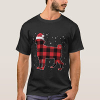 Red Xadrez Pug Natal Santa Hat Pajama Dog