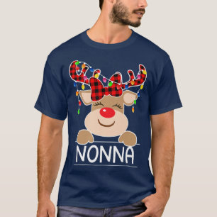 Camiseta Red Xadrez Reindeer Nonna Natal Festa