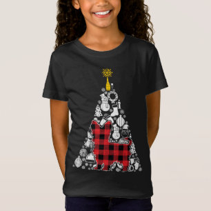 Camiseta Red Xadrez Yorkshire Yorkshire Cachorro Árvore de