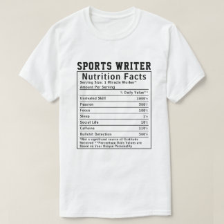 Camiseta Redator Esportivo Divertido Fatos Nutricionais Fun