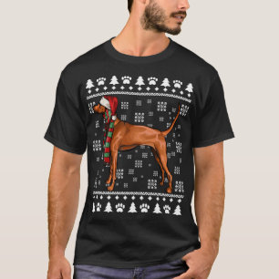 Camiseta Redbone Coonhound Dog Santa Hat Xmas Ugly Christma