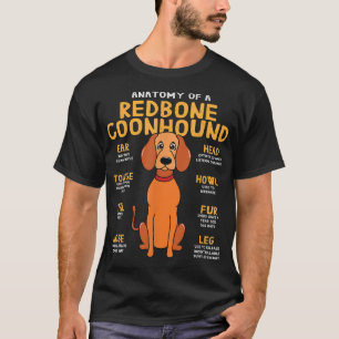 Camiseta Redbone Coonhound Engraçado Anatomia do Cachorro M